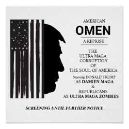 Amerikanisches Omen in Schwarz Poster