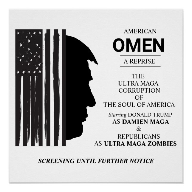 Amerikanisches Omen in Schwarz Poster (Vorderseite)