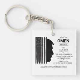 Amerikanisches Omen in Schwarz Schlüsselanhänger