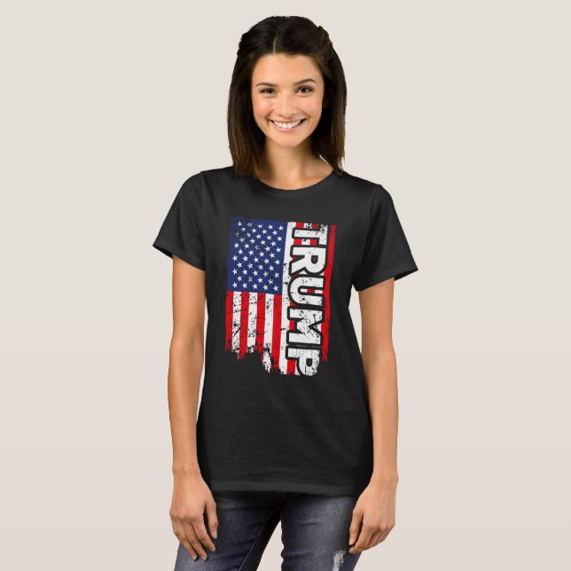 Amerikanisches patriotisches Shirt Trumpf-Flagge (Vorne ganz)