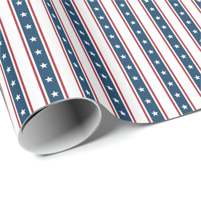 Amerikanisches patriotisches US Flagge-Muster Geschenkpapier (Rolleneckpunkt)