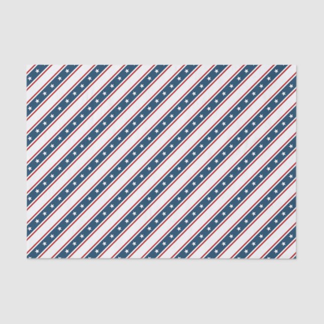 Amerikanisches patriotisches US Flagge-Muster Seidenpapier (Vorderseite)