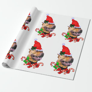 Amerikanisches Pitbull-Terrier-Weihnachten Geschenkpapier