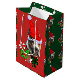 Amerikanisches Pitbull-Terrier-Weihnachten Mittlere Geschenktüte