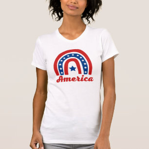 Amerikanisches Regenbogen 4. Juli T-Shirt