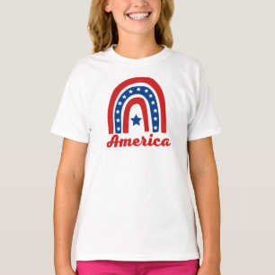 Amerikanisches Regenbogen 4. Juli T-Shirt