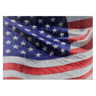 Amerikanisches rotes weißes des Flaggen-Foto-  US Schneidebrett