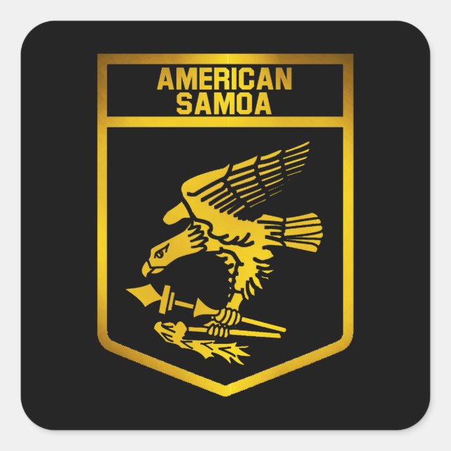 Amerikanisches Samoa-Emblem Quadratischer Aufkleber (Vorderseite)