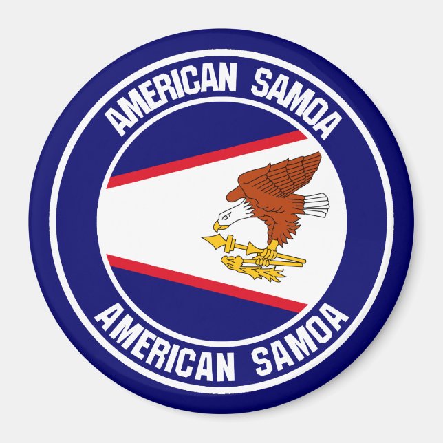 Amerikanisches Samoa-RundEmblem Magnet (Vorne)
