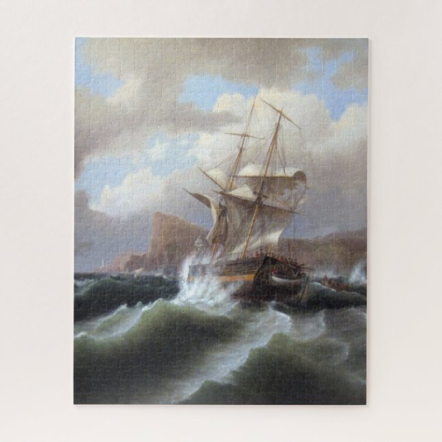 Amerikanisches Schiff in Not 1841 Puzzle (Vertikal)
