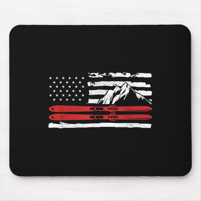 Amerikanisches Skigeschenk für einen Skifahrer Mousepad (Vorne)