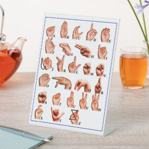 Amerikanisches Sprachalphabet-Board, Lerne ASL Sockelschild