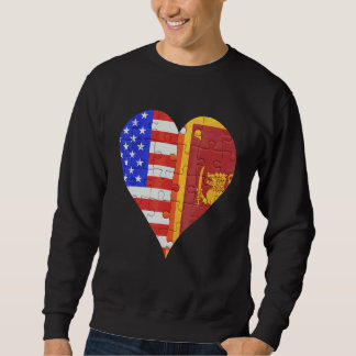 Amerikanisches sri-lankisches Flaggenherz Sweatshirt