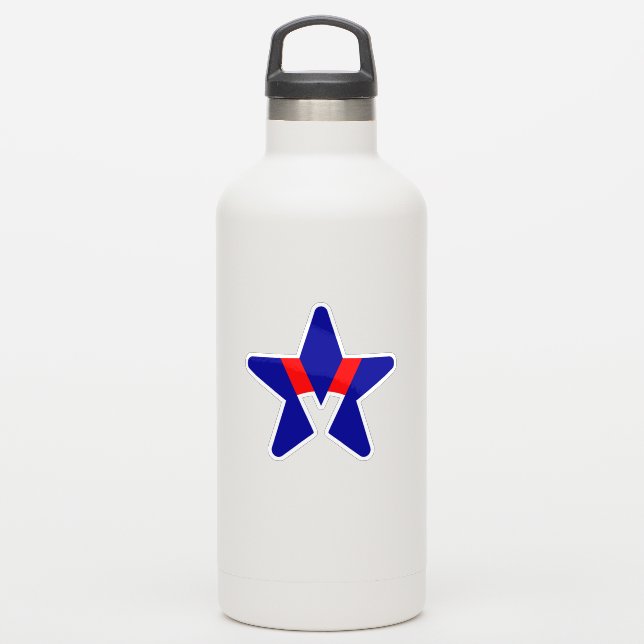 Amerikanisches Sternendesign mit V-Buchstabe Aufkleber (Wassserflasche)