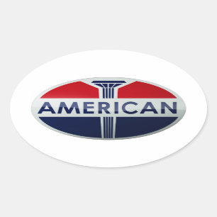 Amerikanisches Tankstellen-Schild im Vintage-Stil  Ovaler Aufkleber