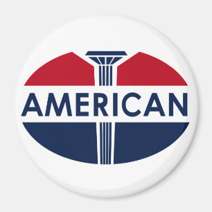 Amerikanisches Tankstellenschild. Flache Version Magnet