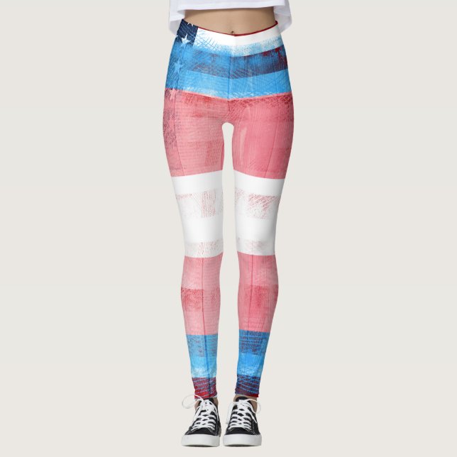 Amerikanisches Transport-Stolz-Flagge | Holz u. Leggings (Vorderseite)