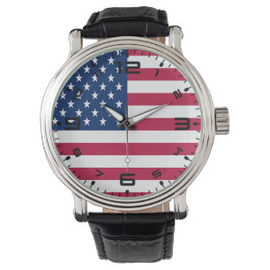 Amerikanisches USA-Flagge-Stolz-Design Armbanduhr