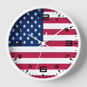 Amerikanisches USA-Flagge-Stolz-Design Uhr