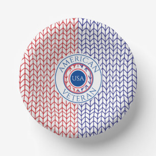 AMERIKANISCHES VETERAN Papierbowle Pappteller