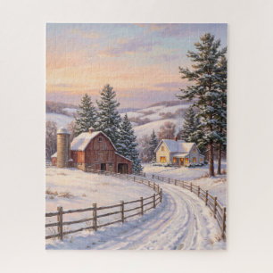Amerikanisches Weihnachten auf dem roten Bauernhof Puzzle
