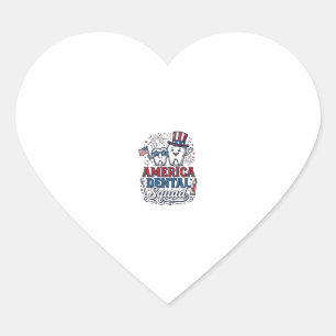 Amerikanisches Zahnarzt-Team Patriotisches Zahnvek Herz-Aufkleber