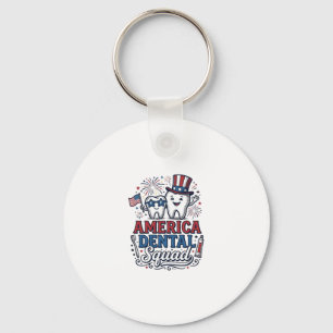 Amerikanisches Zahnarzt-Team Patriotisches Zahnvek Schlüsselanhänger