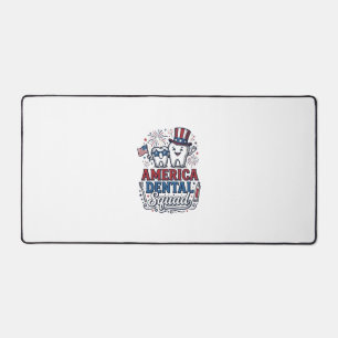 Amerikanisches Zahnarzt-Team Patriotisches Zahnvek Schreibtischunterlage
