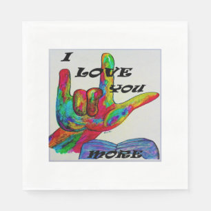Amerikanisches Zeichen-Sprachen-I LIEBE ASL SIE Serviette