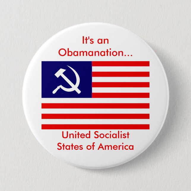 Amerikanischflagge-USSA, ist es ein Obamanation…, Button (Vorderseite)