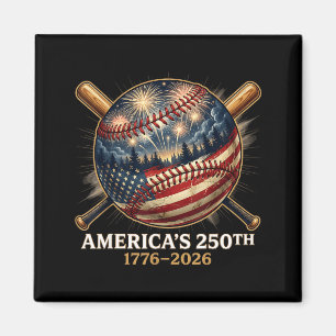 Amerikas 250. Baseball-Amerikanische Flagge patrio Magnet