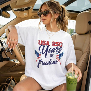 Amerikas 250. Geburtstag 1776-2026 Grafik Feuer T-Shirt