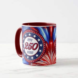 Amerikas 250. Geburtstag 1776-2026 Grafik Feuerwer Tasse
