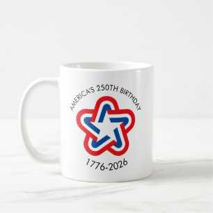 Amerikas 250. Geburtstag 1776-2026 Rot Weiß Blau Kaffeetasse