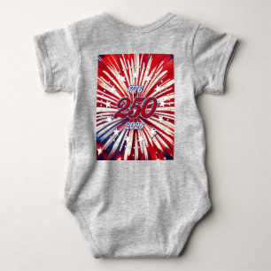 Amerikas 250. Geburtstag 1776-2026 RWB Feuerwerk Baby Strampler