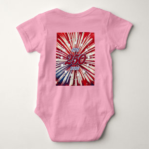 Amerikas 250. Geburtstag 1776-2026 RWB Feuerwerk Baby Strampler