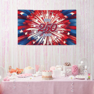 Amerikas 250. Geburtstag 1776-2026 RWB Feuerwerk Banner