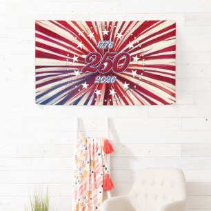 Amerikas 250. Geburtstag 1776-2026 RWB Feuerwerk Banner