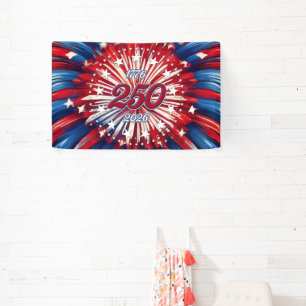 Amerikas 250. Geburtstag 1776-2026 RWB Feuerwerk Banner
