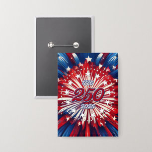 Amerikas 250. Geburtstag 1776-2026 RWB Feuerwerk Button