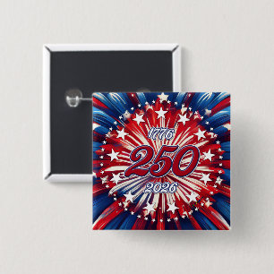 Amerikas 250. Geburtstag 1776-2026 RWB Feuerwerk Button