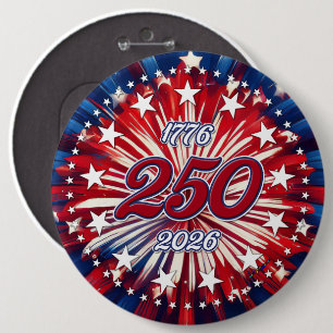 Amerikas 250. Geburtstag 1776-2026 RWB Feuerwerk Button