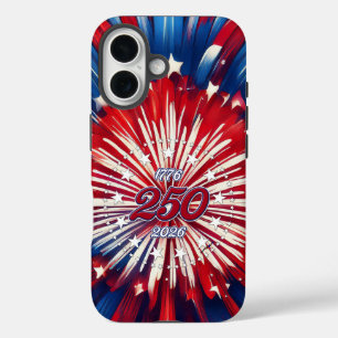 Amerikas 250. Geburtstag 1776-2026 RWB Feuerwerk iPhone 16 Hülle