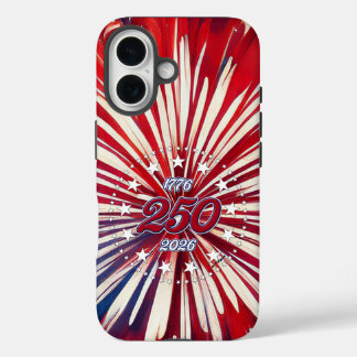 Amerikas 250. Geburtstag 1776-2026 RWB Feuerwerk iPhone 16 Hülle
