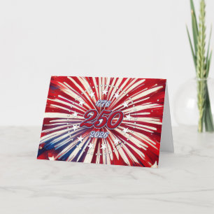 Amerikas 250. Geburtstag 1776-2026 RWB Feuerwerk Dankeskarte