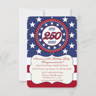 Amerikas 250. Geburtstag 1776-2026 RWB Feuerwerk Einladung
