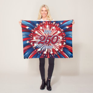 Amerikas 250. Geburtstag 1776-2026 RWB Feuerwerk Fleecedecke