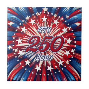 Amerikas 250. Geburtstag 1776-2026 RWB Feuerwerk Fliese