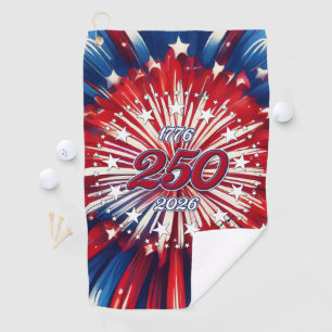 Amerikas 250. Geburtstag 1776-2026 RWB Feuerwerk Golfhandtuch