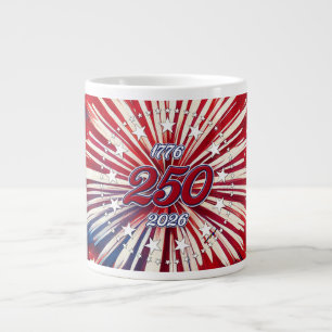 Amerikas 250. Geburtstag 1776-2026 RWB Feuerwerk Jumbo-Tasse